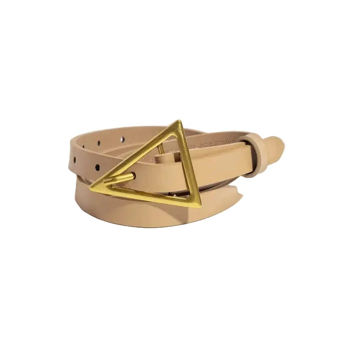 Triangle Buckle Leather Belt