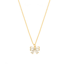 Pave Bow Pendant Necklace