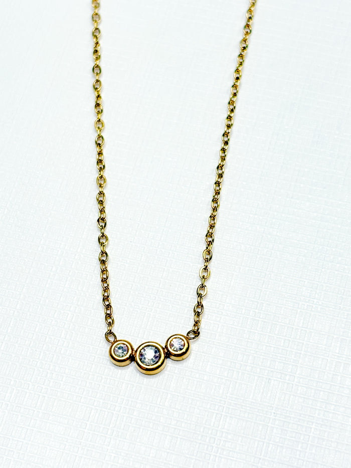 Minimalist Three Stones Necklace