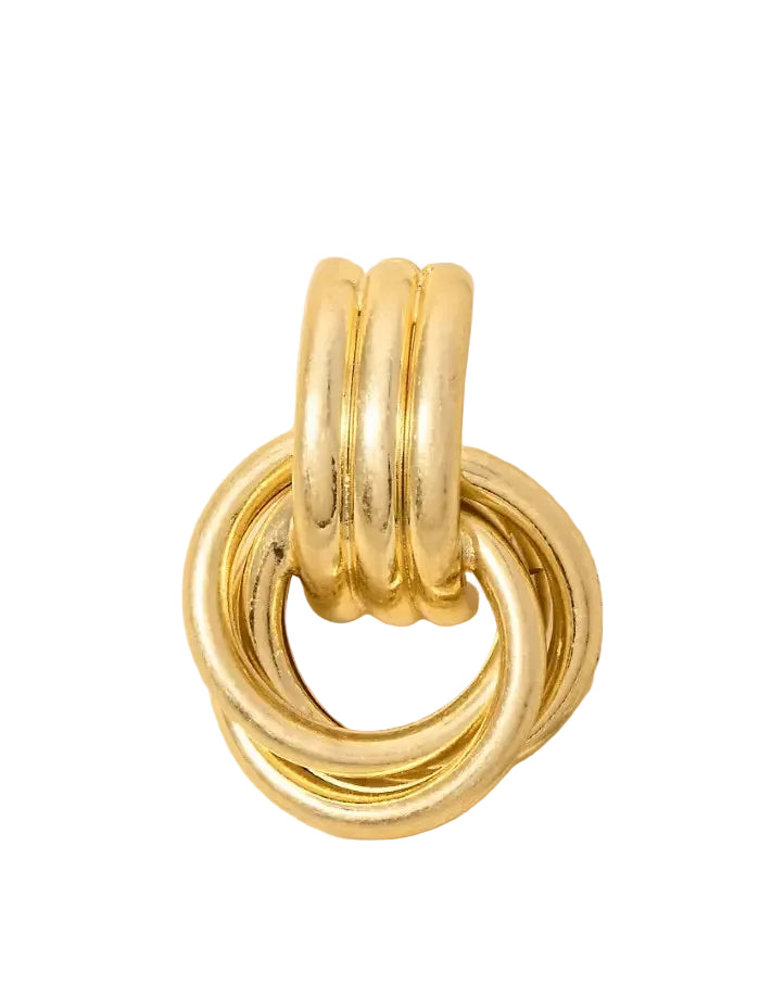 Vintage Gold Dipped Knot Hoop Earrings