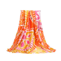 Fun Printed Satin-Like Lightweight Scarf
