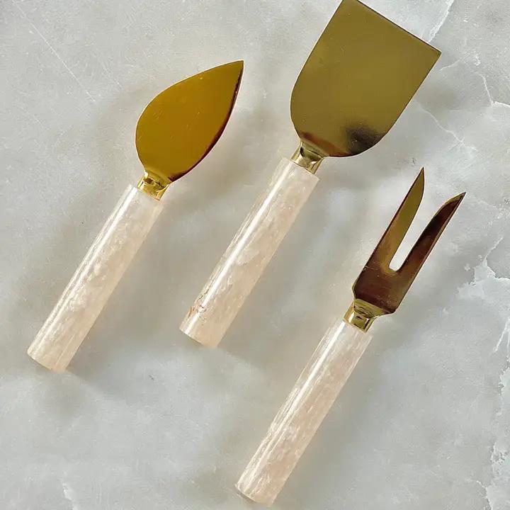 Ivory Resin & Steel Cheese Tools