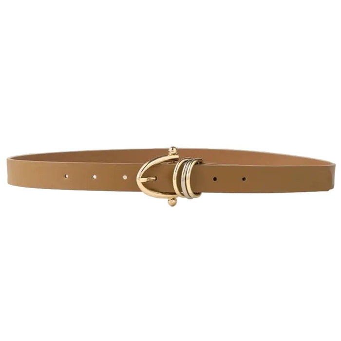 Triple Ring Faux Leather Belt