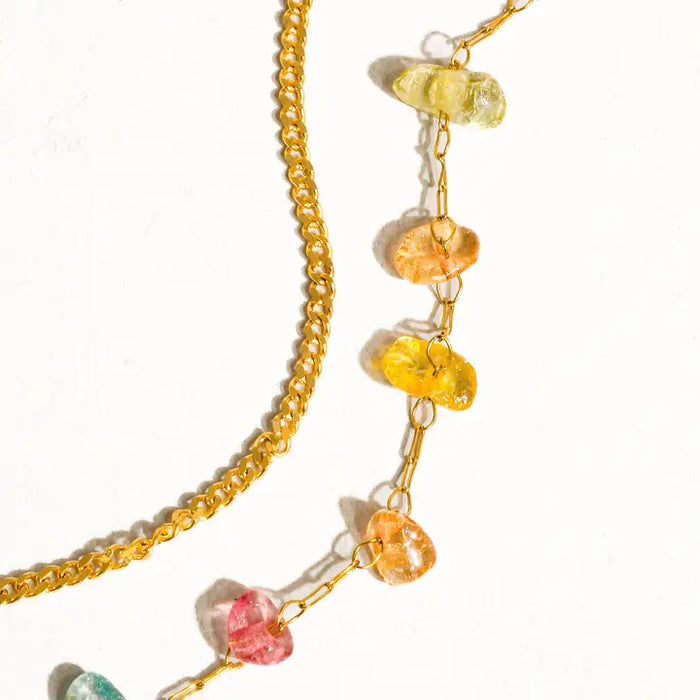 Blakelyn 18K Gold Non-Tarnish Cz Stone Chain Bracelet