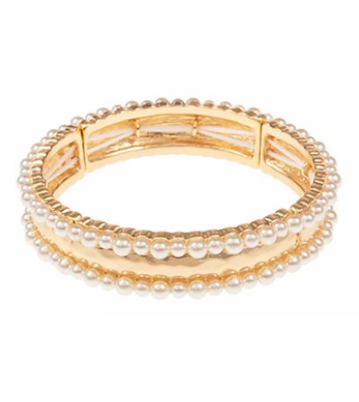 Edge Paved Pearl Bracelet