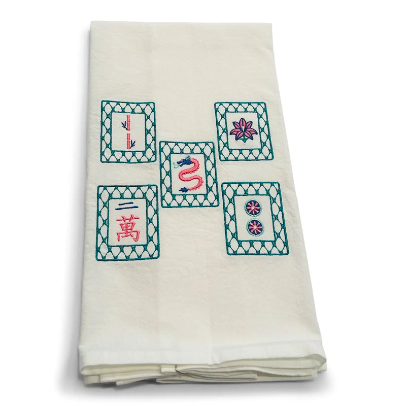 Mahjong Tiles Tea Towel