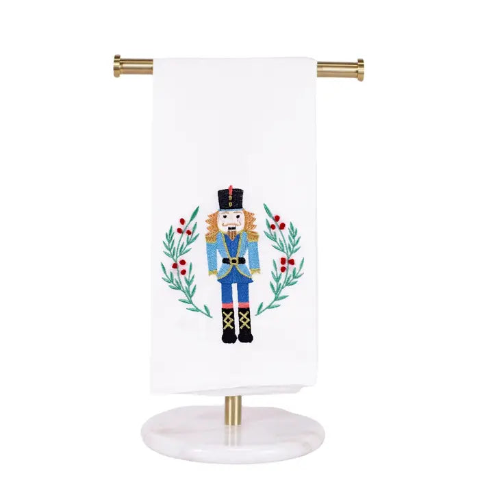 Fulmer Nutcracker Hand Towel White/Blue/Green 20x28
