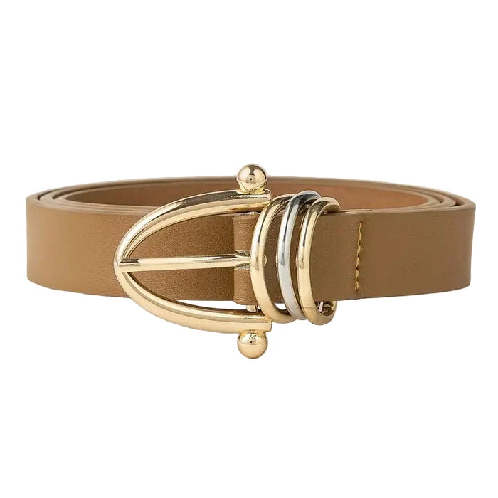 Triple Ring Faux Leather Belt