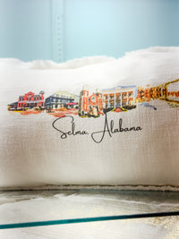 Selma City Landscape Lumbar Pillow