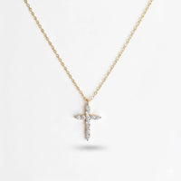 18K Gold Dipped Sterling Silver Dainty Cross Necklace
