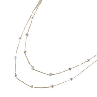 Crystal Bezel Station Layered Necklace