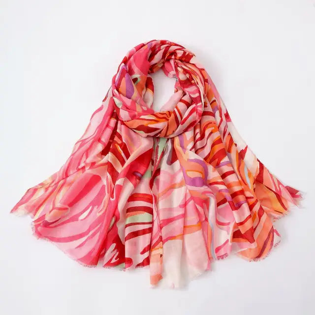 Abstract Lightweight Printed Sarrong