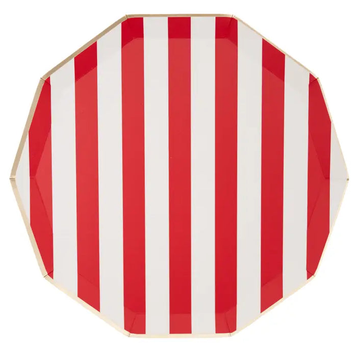 Cherry Red Signature Cabana Stripe Plates