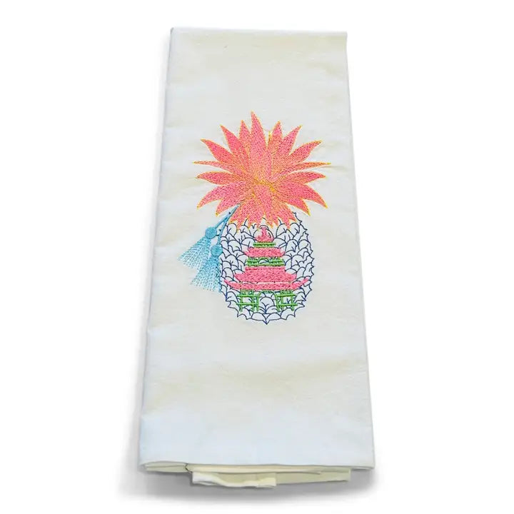 Chinoiserie Pineapple Tea Towel