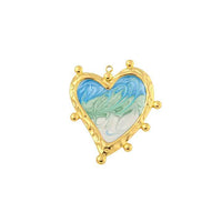 Gold Tie Dye Heart Charm