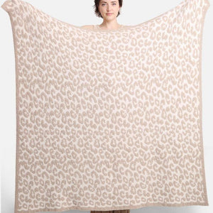 Beige Leopard Print Luxury Soft Throw Blanket
