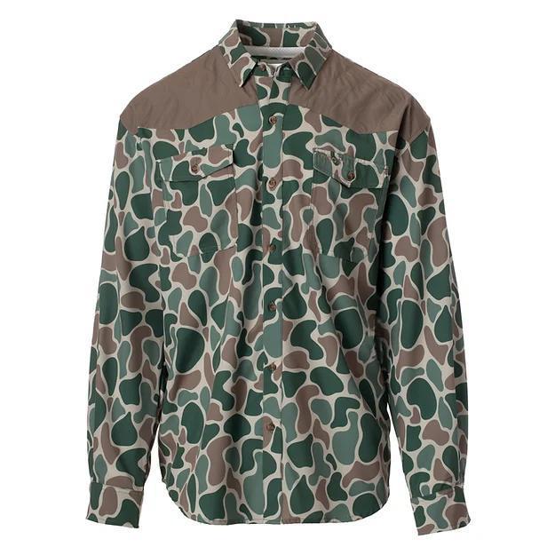 Roost Camo Button Down Shoulder Patch Shirt