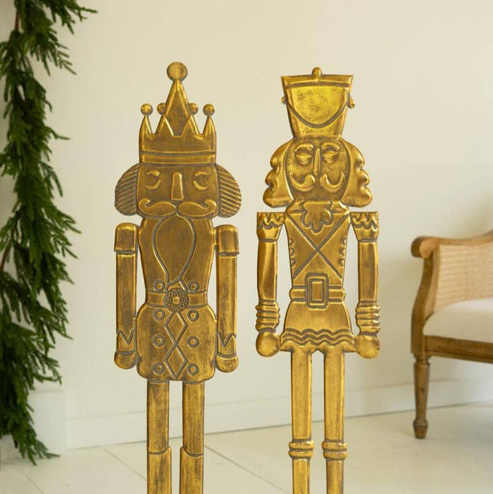 Set of Two Antique Gold Nutcrackers