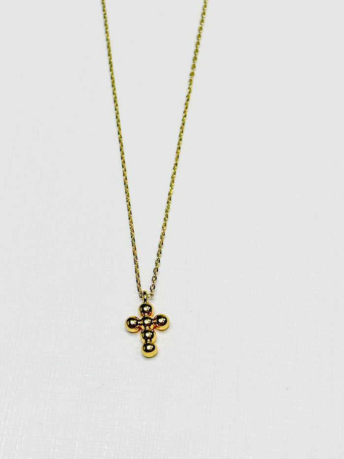 Mini Dot Cross Pendant Necklace