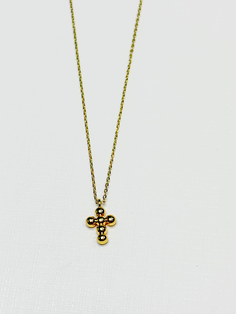 Mini Dot Cross Pendant Necklace