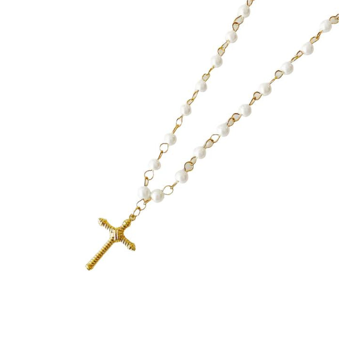 Cabled Cross Pendant Necklace