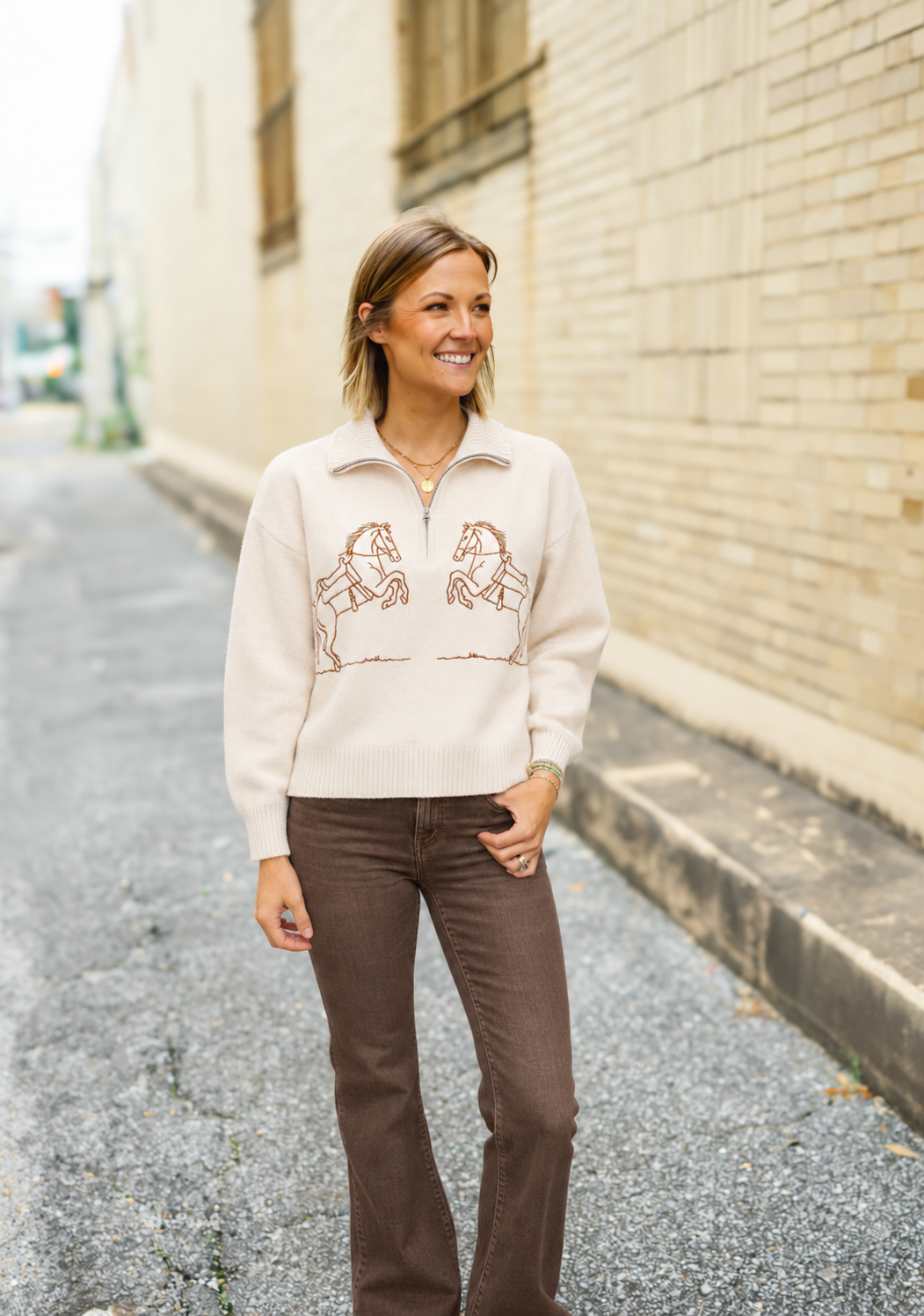 The High Horse Sweater in Oatmeal