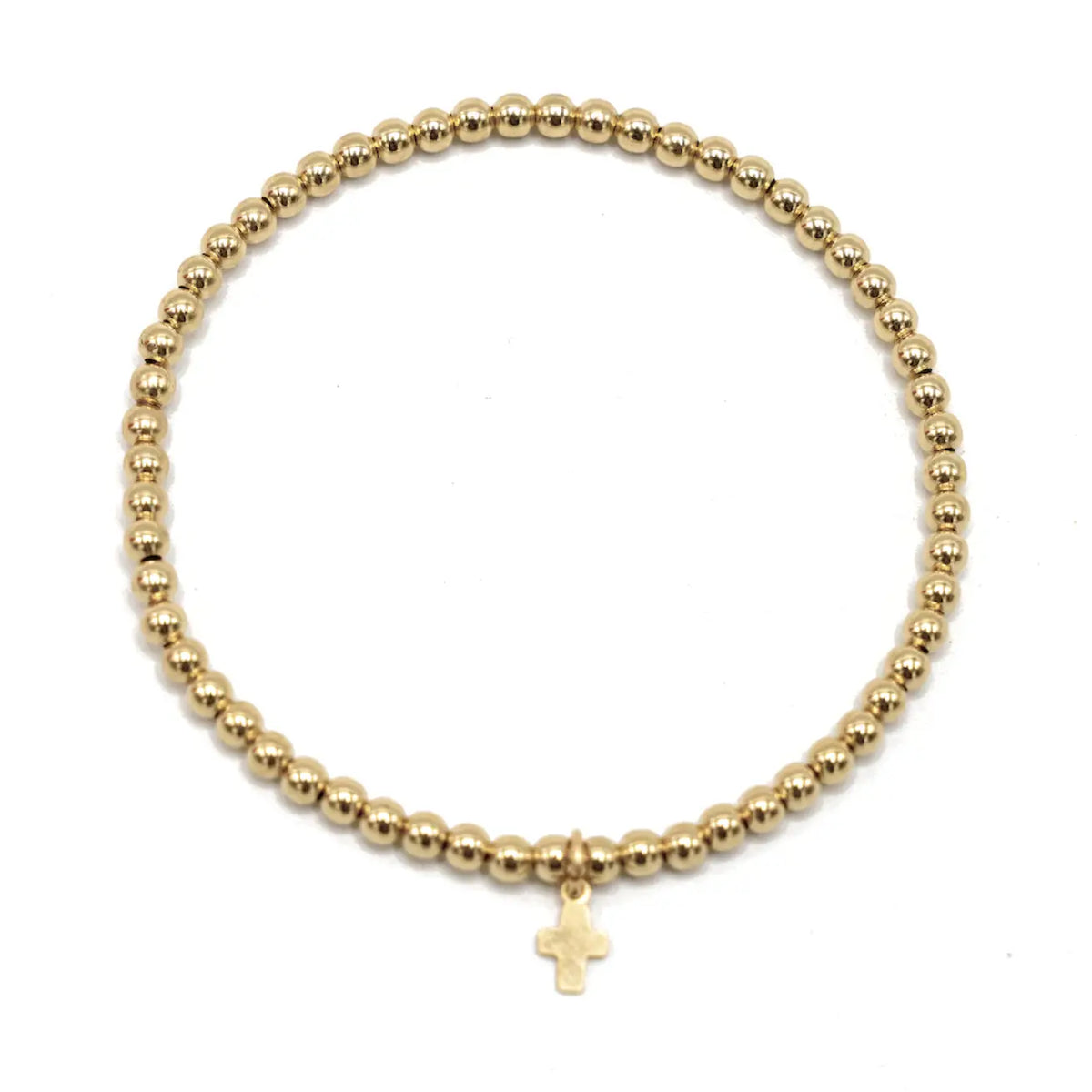 Erin Gray 3mm Gold Filled Karma Waterproof Bracelet with Luxe Cross