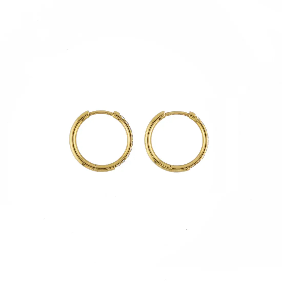 Waterproof Gold 18mm Diamond Hoops