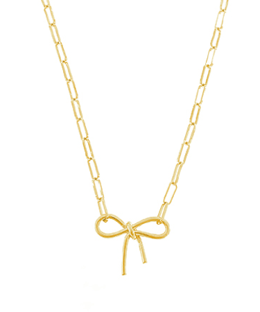 Bow & Paperclip Chain Necklace