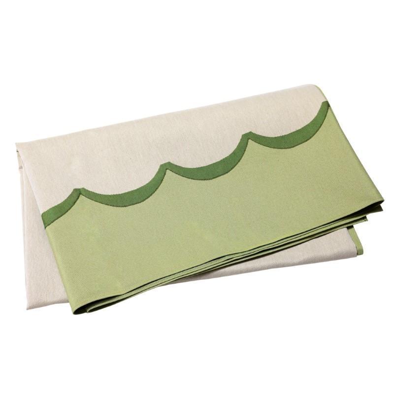 Vietri Tavola Green Scalloped Tablecloth