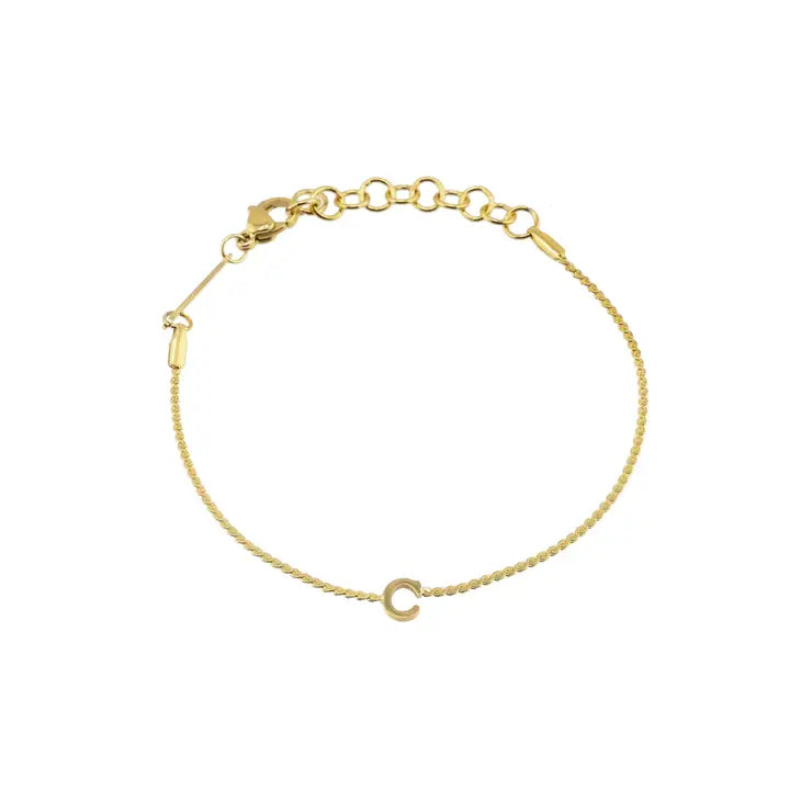 Waterproof Gold Dainty Initial Bracelet