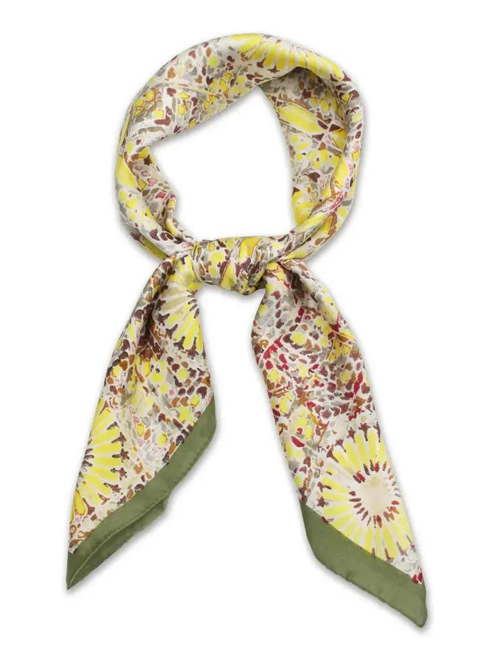 Abstract Printed Olive Scarf