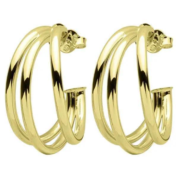 Sheila Fajl Triple Claire Hoops 18K Gold Plated