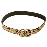 Double Hoop Buckle Vegan Leather Belt