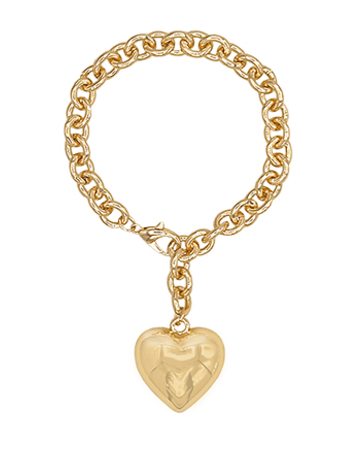 Adjustable Chain Puffy Heart Bracelet