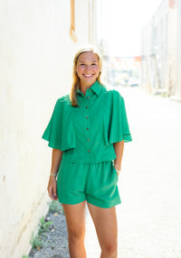 CIEBON: Poncho Button Down Top