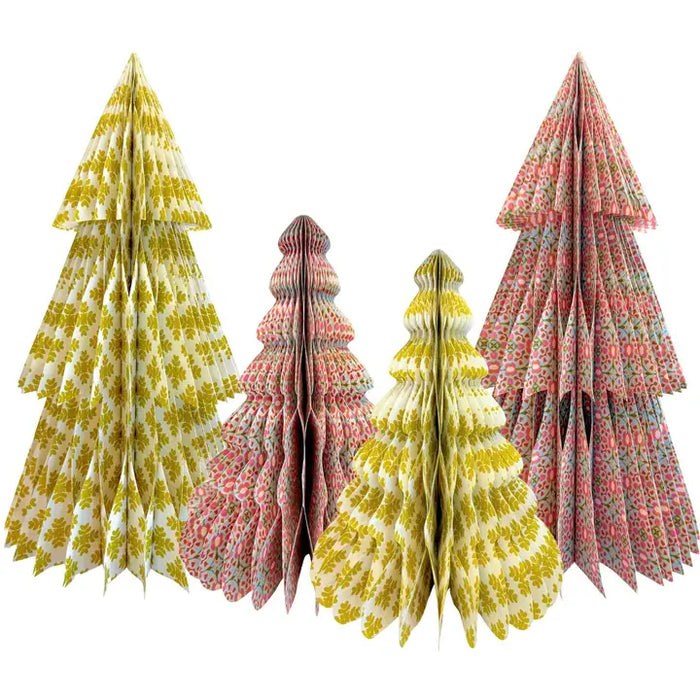 Brushstrokes Citrine 12" Round Edge Honeycomb Christmas Tree