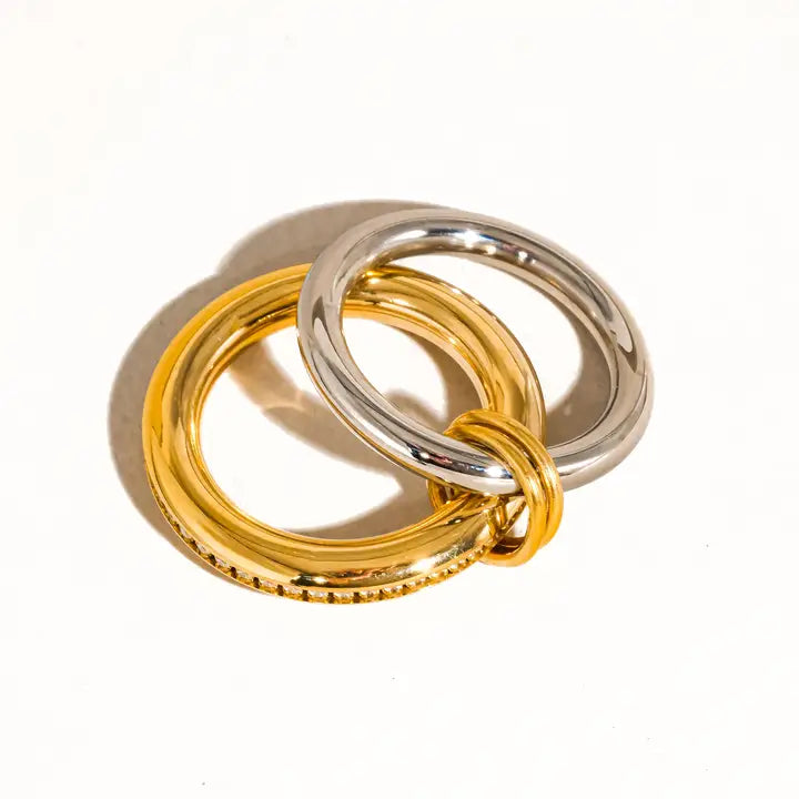 Bayard 18K Gold Non-Tarnish Multi Stack Cz Band Ring