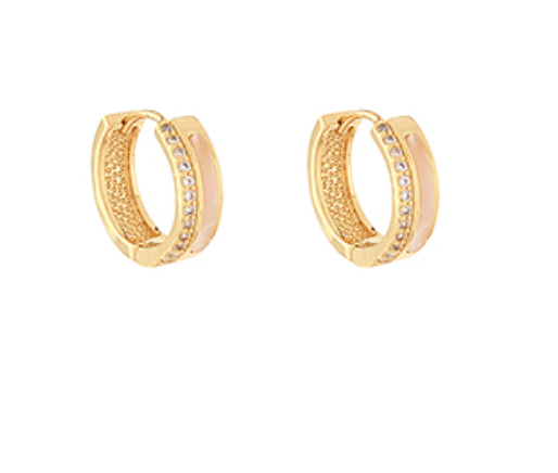 Pave CZ & MOP Hoops