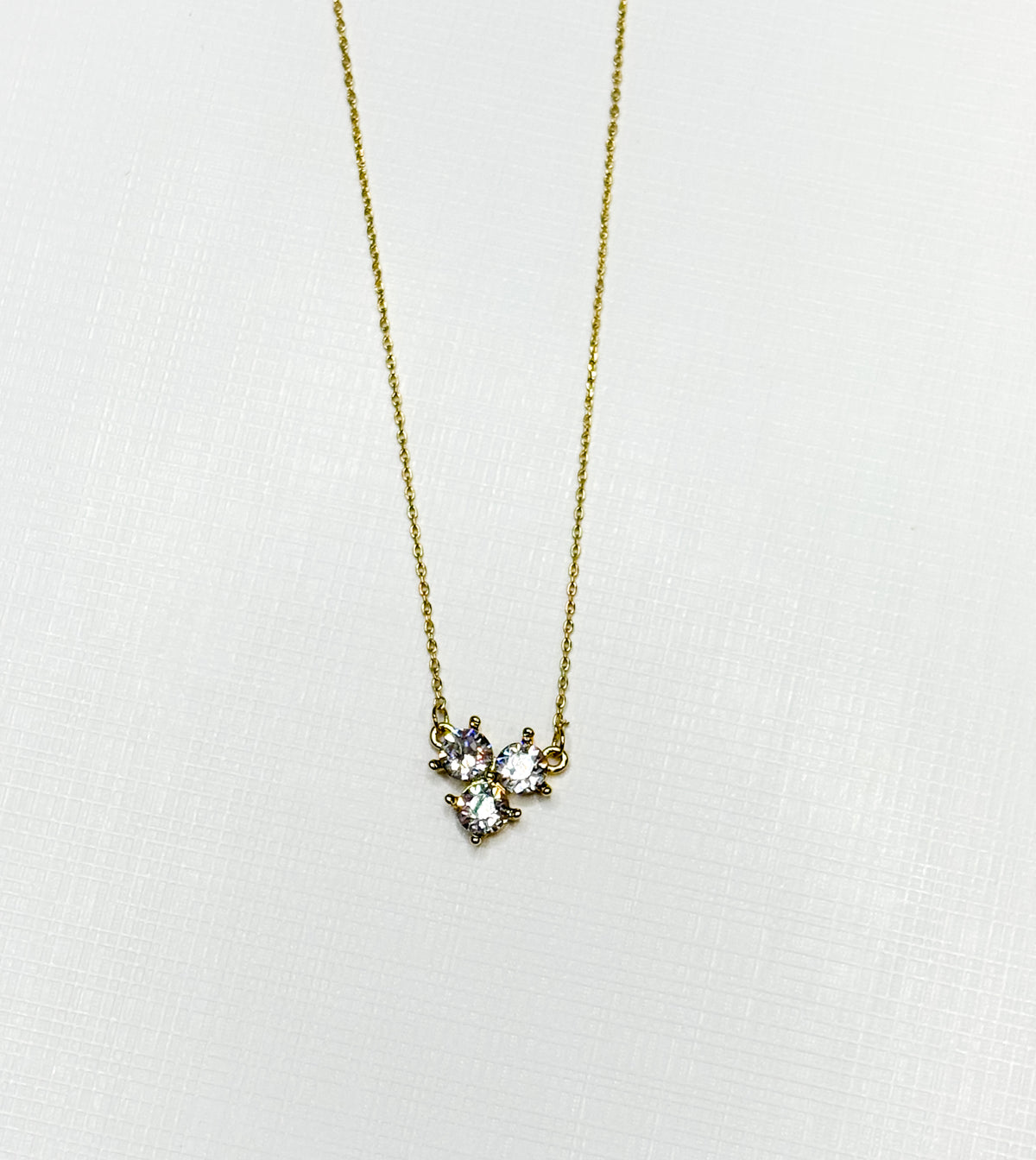 Faceted Trio Crystals Necklace