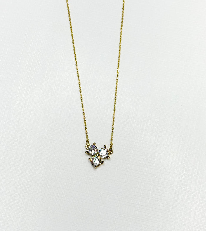 Faceted Trio Crystals Necklace