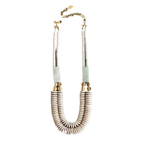 Double Strand Necklace with Magnesite Brass