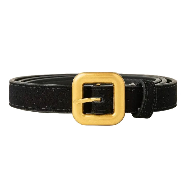 Square Buckle Leather Belt