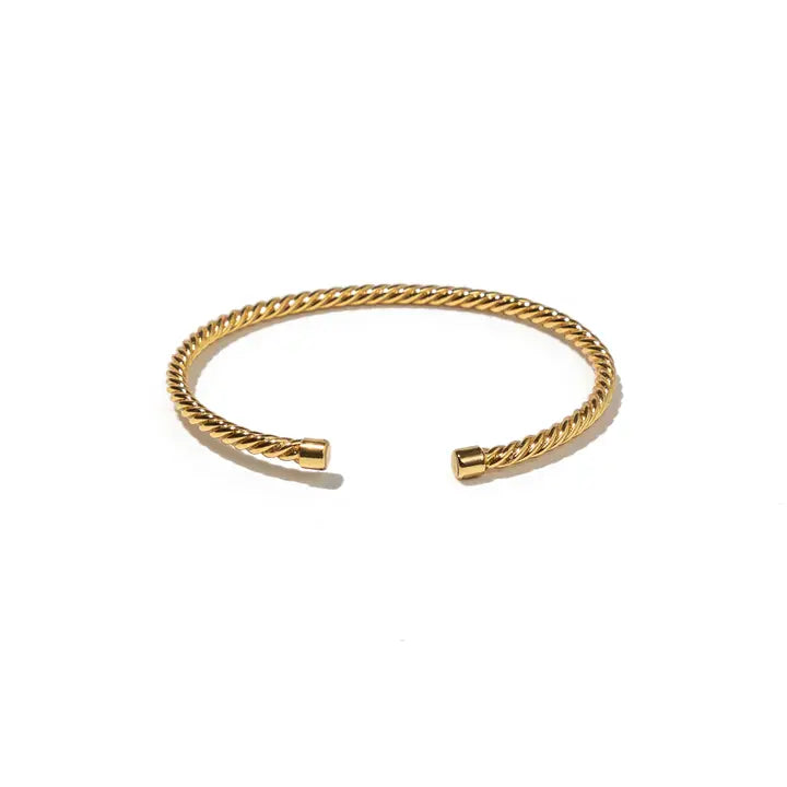 24K Gold Twisted Bangle