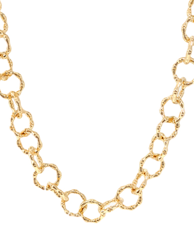 Bamboo Textured Link Chain Necklace