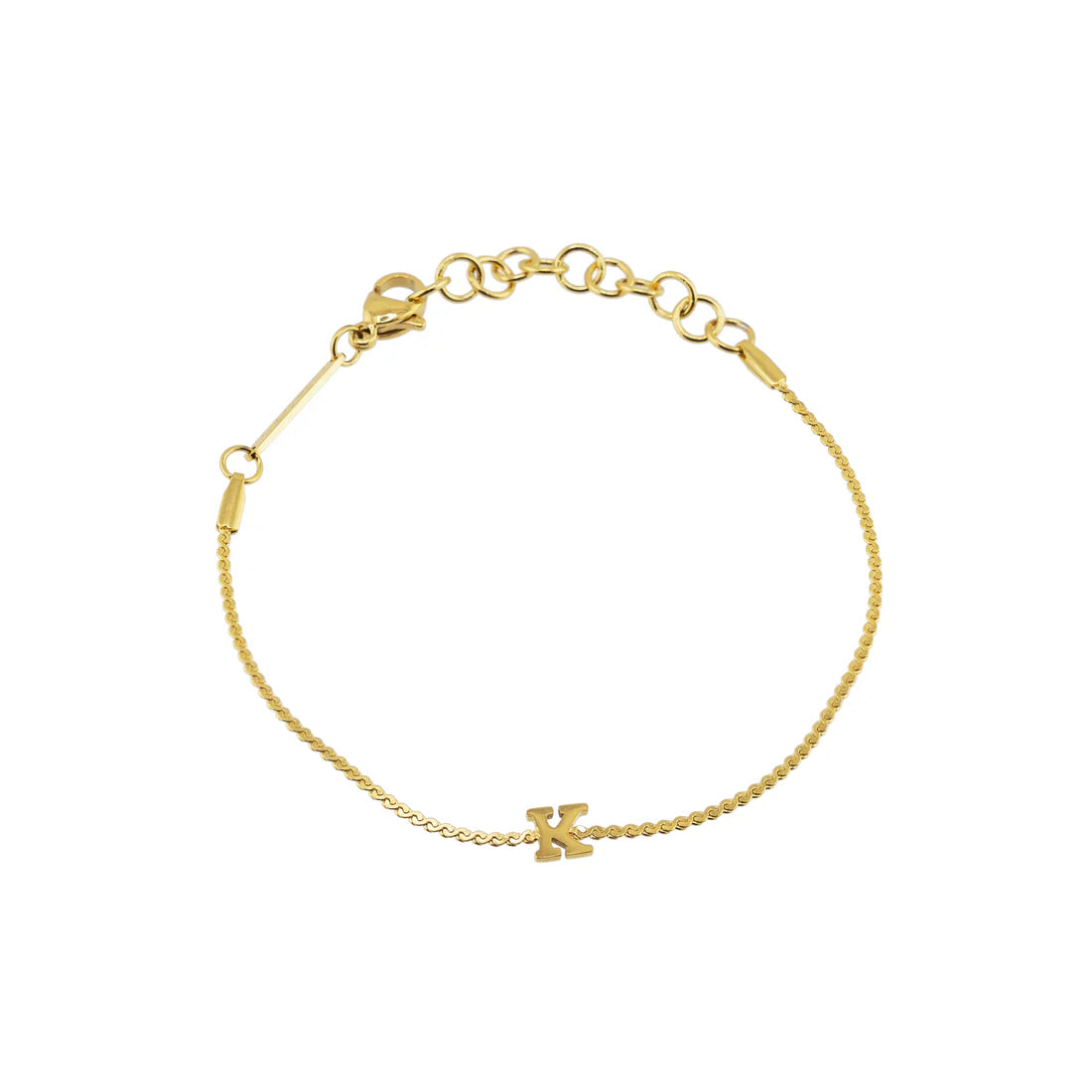 Waterproof Gold Dainty Initial Bracelet