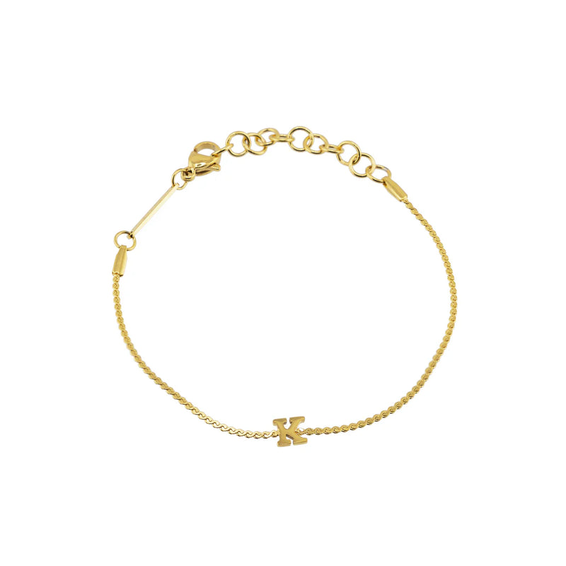 Waterproof Gold Dainty Initial Bracelet
