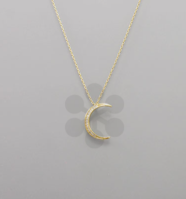 CZ Crescent Necklace