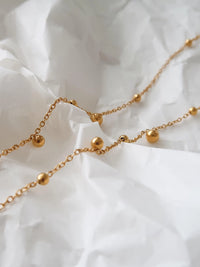 Brisse 18K Gold Non-Tarnish Dressy Beaded Y Lariat Necklace