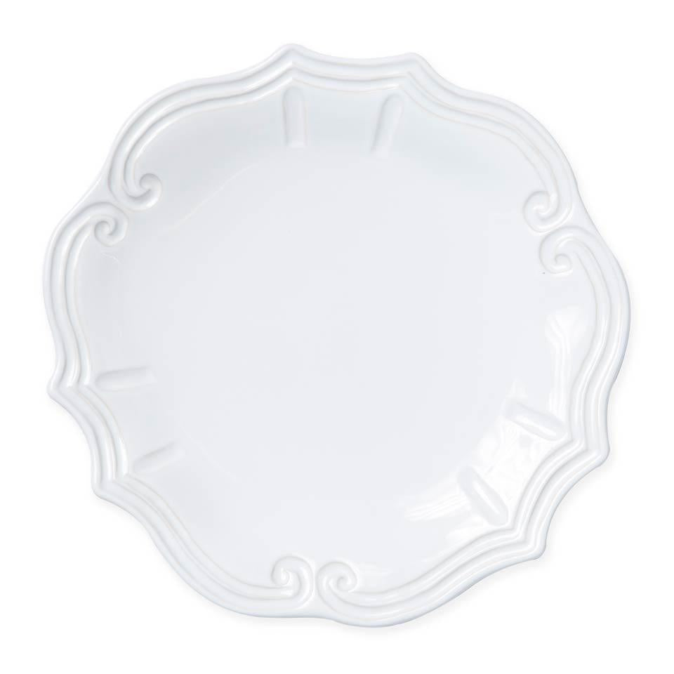 VIETRI Incanto Stone White Baroque Dinner Plate